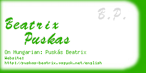 beatrix puskas business card