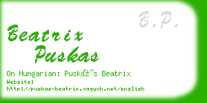 beatrix puskas business card